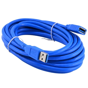 JacobsParts USB 3.0 Extension Cable Standard Type A Male to Female, Blue - 5 Meters (16.4 Feet)