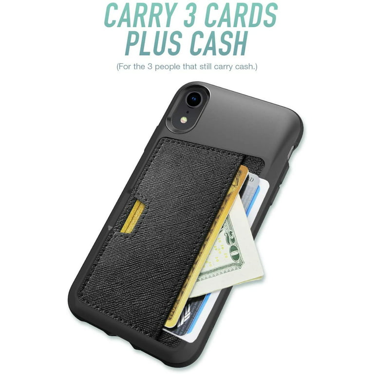 Smartish iPhone 15 Wallet Case - Wallet Slayer Vol. 2 [Slim + Protective] Credit Card Holder with Kickstand - Black Tie Affair