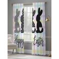 thumbnail image 4 of Happy Easter Sheer Curtains 108 Inch Length 2 Panels Set Window Treatments, Black White Polka Dots Rabbits Colorful Plaid Rod Pocket Semi Curtains for Living Room/Bedroom/Kitchen, 104"W x 108"L, 4 of 7