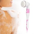 thumbnail image 4 of Cepillo de baño resistente al agua Depurador de limpieza eléctrico con mango largo para ducha y masaje corporal (rosa), 4 of 13