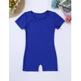 thumbnail image 2 of MSemis Unisex Kids Boys Girls Shorts Sleeves Gymnastics Shorts Leotard Unitard Ballet Dance Bodysuit Blue 10, 2 of 5