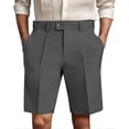 thumbnail image 2 of Men's Slim Fit Dress Pants Solid Color Bermuda Casual Business Office Trousers 34 01 Dark Gray, 2 of 5