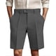 thumbnail image 2 of Men's Slim Fit Dress Pants Solid Color Bermuda Casual Business Office Trousers 34 01 Dark Gray, 2 of 5