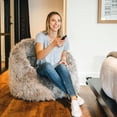thumbnail image 4 of Big Joe Milano Bean Bag Chair, Gray Shag, Soft Faux Fur, 2.5 feet, 4 of 9