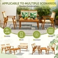 thumbnail image 6 of Devoko Outdoor Patio Conversation Sets, 4PCS Hand-Woven Rope Acacia Wood  Furniture Sets for Balcony, Backyard, Garden, Poolside, Beige, 6 of 7