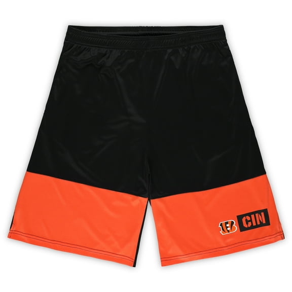 Men's Fanatics Black/Orange Cincinnati Bengals Big & Tall Best of the Best Performance Shorts