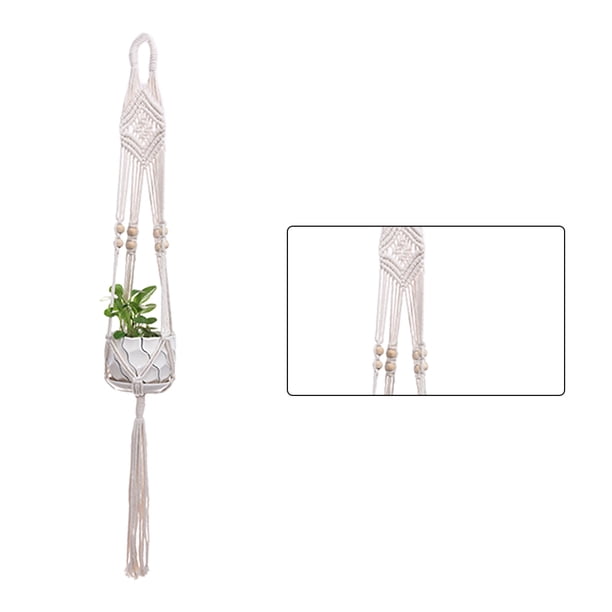 Yuarrent Cestas colgantes 100 hechas a mano, soporte para plantas, macramé, colgador de plantas, maceta para colgar en la pared interior, soporte para Jardín y Patio No.23 Yuarrent HA001777-23