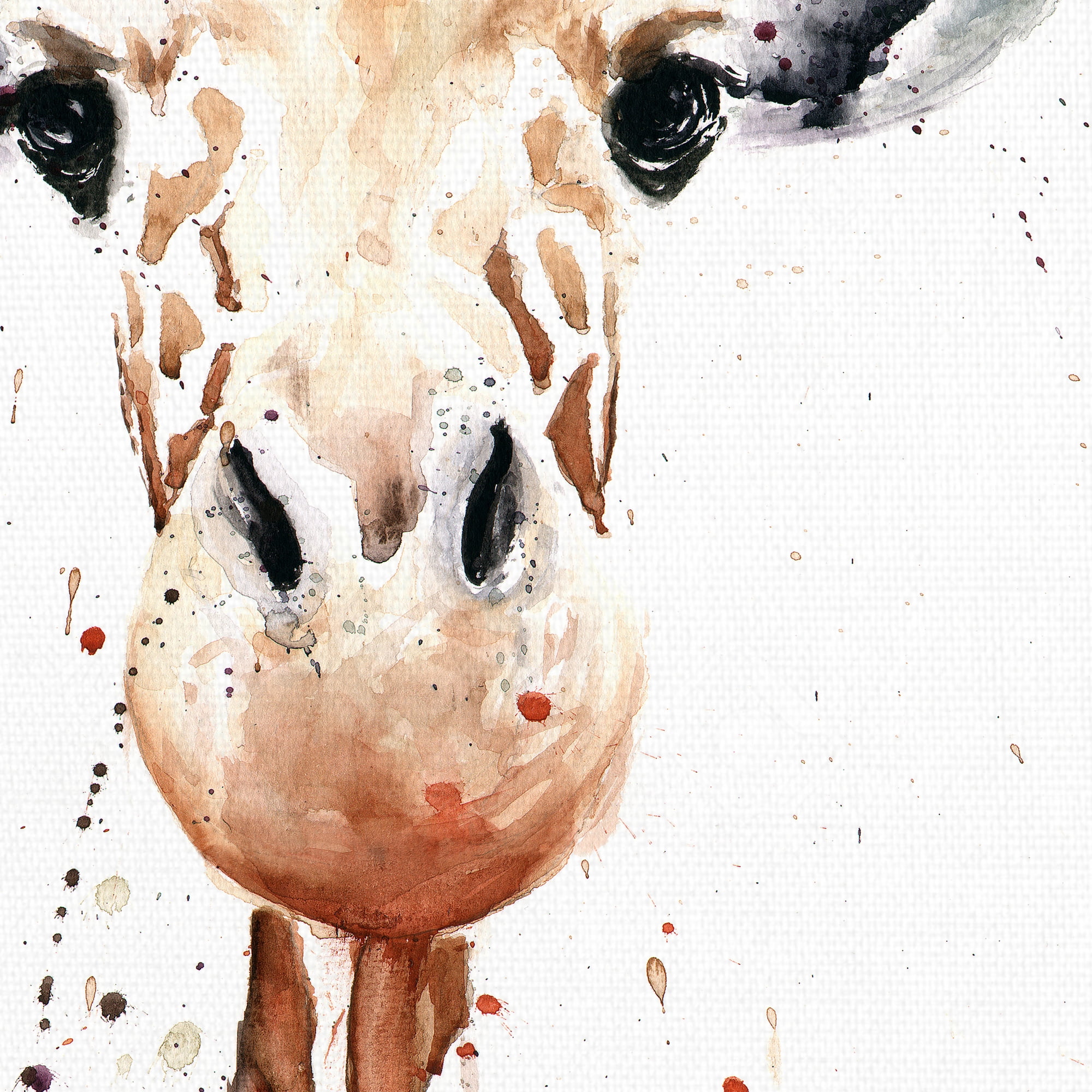 Masterpiece Art Gallery Giraffe Watercolor by Eric Sweet Canvas Art Print 22" x 28"