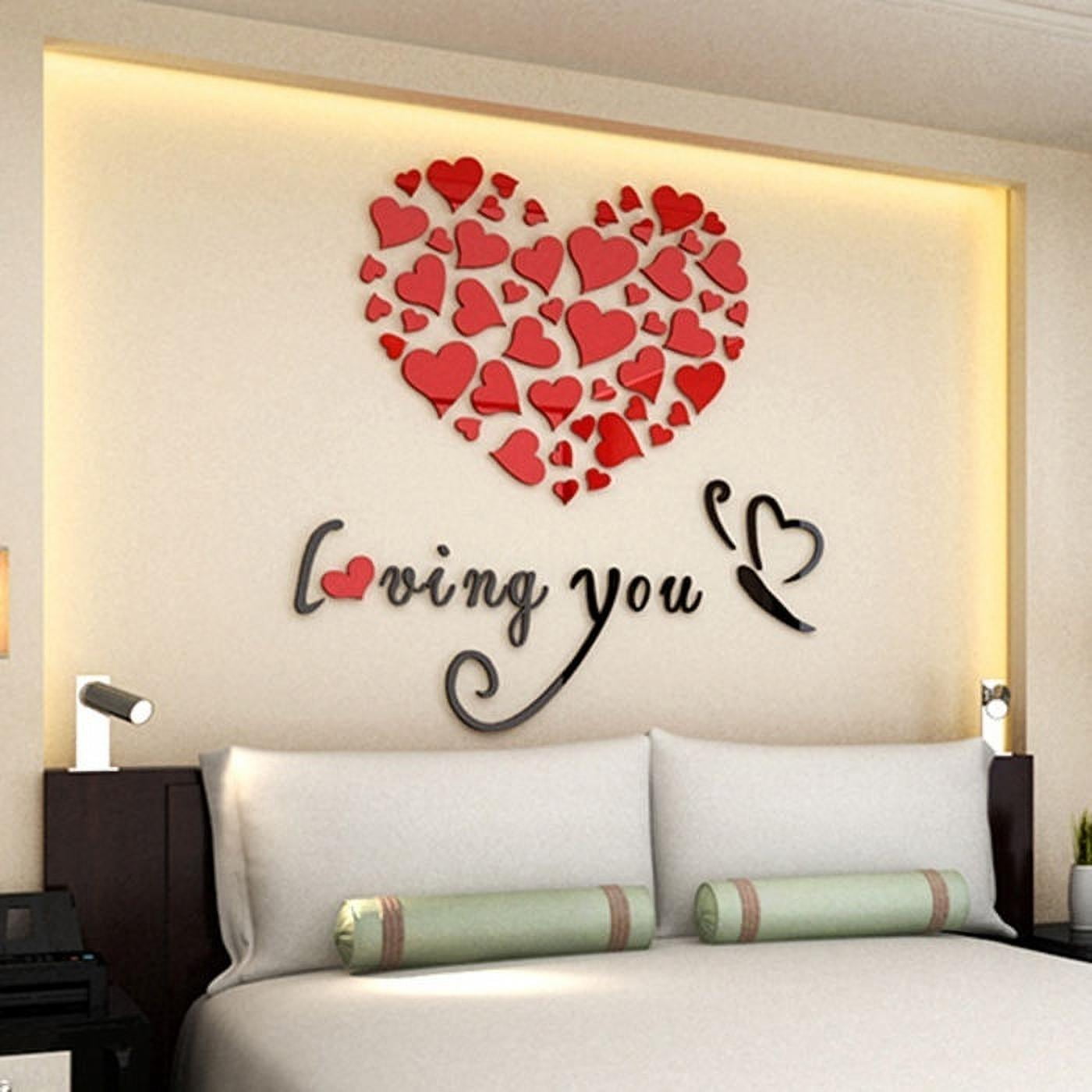 3D Mirror Love Hearts Wall Sticker Decal DIY Home Room Removable Art Mural Decor