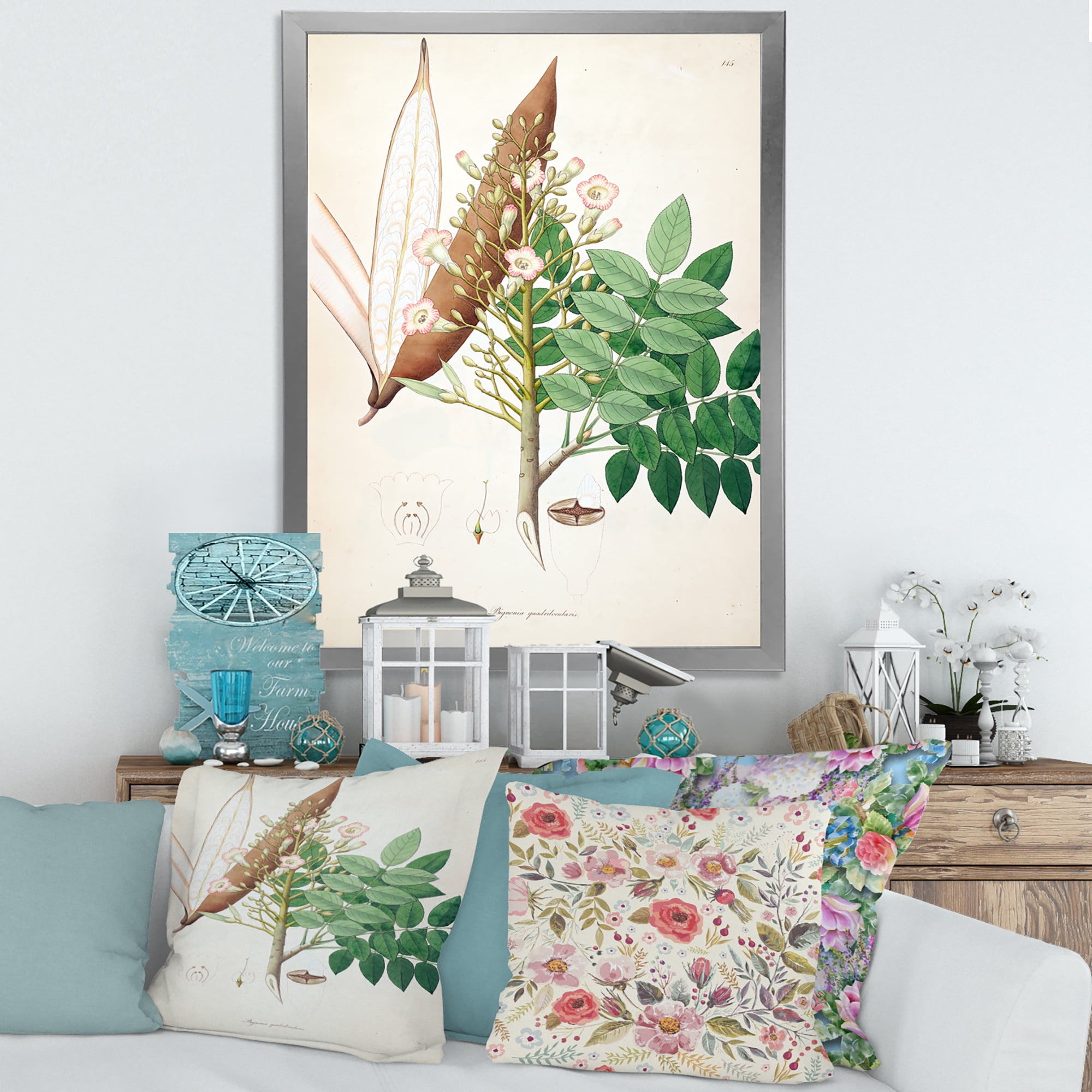 Designart 'Ancient Botanicals IX' Farmhouse Framed Art Print