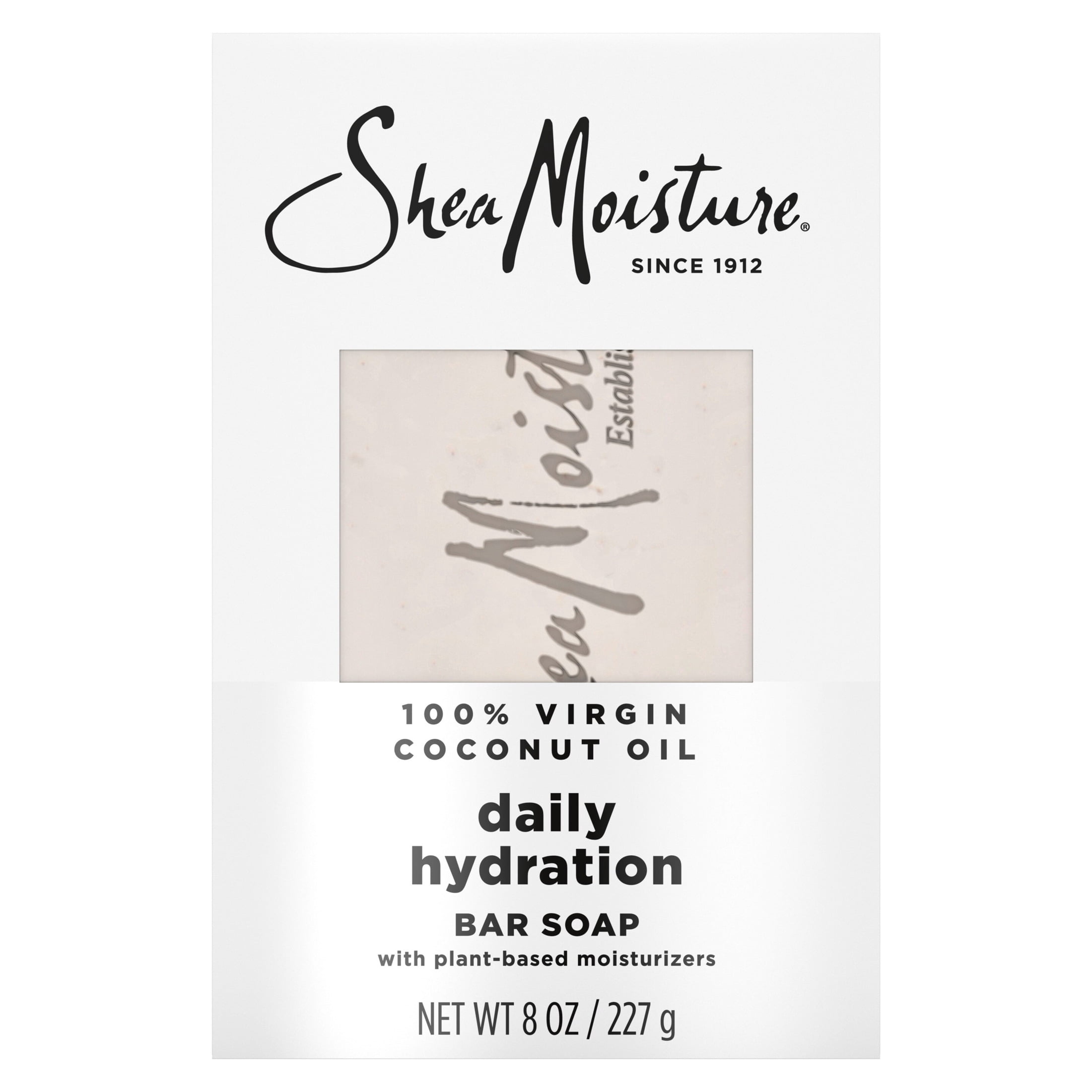 (2 pack) SheaMoisture Bar Soap Nourish And Replenish Skin 100% Virgin Coconut Oil Daily Hydrating Bar Soap With 24h Shea Moisture Nutrients For Healthy, Glowing Skin, 8 oz
