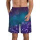 thumbnail image 1 of Balery Purple and Green Glitter Traje de Baño Estilo Hawaiano para Hombre, Shorts de Secado Rápido con Bolsillos-XX-Large, 1 of 6
