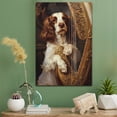 thumbnail image 2 of English Springer Spaniel Cute Dog Harp Stretched Canvas Size 8x12 – Retro English Springer Spaniel Dog Batter in Action With Harp for Themed Living Room, 2 of 5