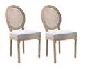Gray Linen - Rattan Back