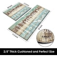 thumbnail image 5 of Farmhouse Teal Anti-Fatigue Kitchen Rug Set of 2 Wood Brown Black Vintage Cushioned Kitchen Floor Standing Mat Waterproof Non-Slip Kitchen Mat and Rugs PVC Ergonomic Comfort Foam Rug, 5 of 6