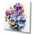 thumbnail image 2 of Designart "Poise of Pansies in Purple I" Floral Wall Art - Traditional Purple Pansies Living Room Canvas Art, 2 of 6