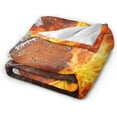 thumbnail image 2 of Yibo Football with Ice and Fire Blanket Flannel Fleece Gifts for Bed Couch Sofa Chair, 2 of 6