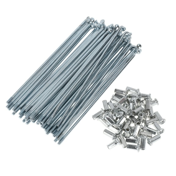 48 Set 10G Bicycle Spokes 130mm Bike Wheel Spokes Carbon Steel Galvanized Silver Tone