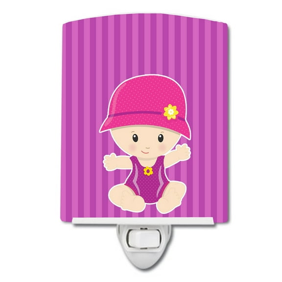 Caroline's Treasures BB8655CNL Beach Baby Girl Jolee Ceramic Night Light, 6x4x3", multicolor