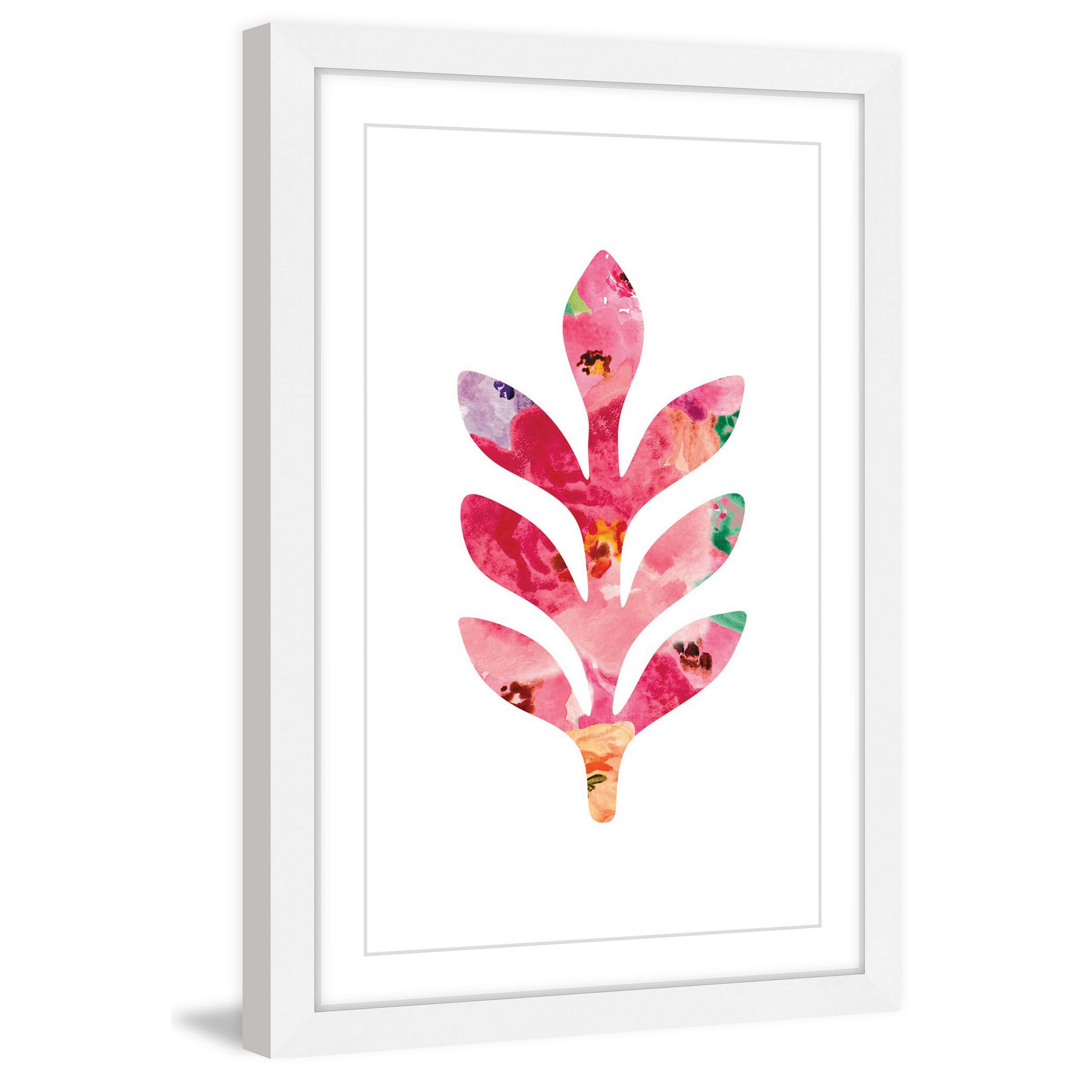 MARMONT HILL  - 'Floral Leaf' by Diana Alcala Framed Painting Print - Multi-Color 24 x 36