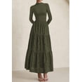 thumbnail image 4 of Vestido PRETTYGARDEN Maxi de Manga Larga Verde Militar Talle M, 4 of 5
