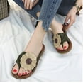 thumbnail image 7 of Fesfesfes Fesfesfes Sandals Women Summer Clip-Toe Sunflower Decor Faux Leather Sandals Shoes Comfy Flats Flip-Flops Casual Beach Sandals, 7 of 7