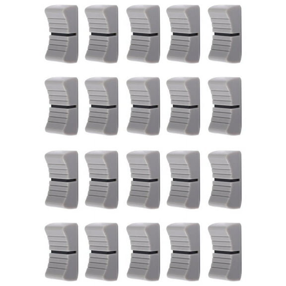20Pcs 24mmx11mmx10mm Console Mixer Slider Fader Knobs Replacement for Potentiometer Gray Knob Black Mark