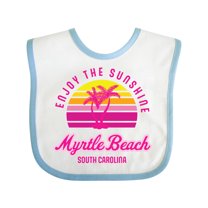 Inktastic Summer Enjoy the Sunshine Myrtle Beach South Carolina Pink Boys or Girls Baby Bib