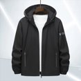 thumbnail image 3 of LEEy-world Mens Winter Jackets Flannel Plaid Shirt Jacket for Men Sherpa Lined Zip Up hooded Hoodies Black,4XL, 3 of 5