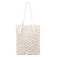 thumbnail image 1 of Bolso de hombro de paja Bolsos de compras de malla de algodón tejido hueco para mujer (blanco) Likrtyny multifunción de oficina, 1 of 9