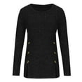 thumbnail image 3 of Annhoo Going out Tops for Women Long Sleeve Crew Neck Knitted Shirts Fall Fashion Side Button Slit Tunics, 3 of 5