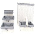 thumbnail image 1 of Ensemble de Panier et Panier&44; Blanc et Gris - 5 Pièces, 1 of 1