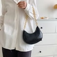 thumbnail image 4 of Bolso de un solo hombro, bolso de mano clásico retro, bolso de mano de un solo hombro con cremallera adecuado para damas, negro, 4 of 5