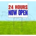 thumbnail image 1 of 24 Hours Now Open (18" x 24") Yard Sign, Includes Metal Step Stake, 1 of 6