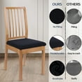 thumbnail image 4 of FQY Dining Chair Seat Covers Stretch Jacquard Chair Slipcover with Ties (Set of 6, Black), 4 of 13