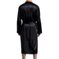 thumbnail image 4 of Men‘s Imitation Silk Bathrobe Long Open The Front Home Service with Pocket, 4 of 5