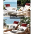 thumbnail image 5 of Red White Outdoor Head Resting Pillows with Insert Geometric Greek Key Bordered Abstract Art 2 Pack Waterproof Lumbar Pillows with Adjustable Elastic Strap for Patio Recliner Beach Chair, 11"x16", 5 of 7