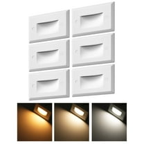 EDISHINE 6-Pack 2.5W Dimmable LED Step Lights, Waterproof LED Stair Lights,