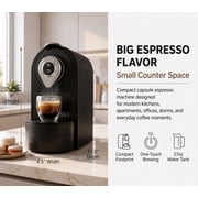 Mixpresso Espresso Machine for Nespresso Compatible Capsule, Single Serve Coffee Maker Programmable for Espresso Pods, Premium Italian 19 Bar High Pressure Pump 27oz 1400w Black Coffee Maker