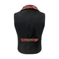 thumbnail image 4 of Mens Suit Vest Paisley Floral Print Vests Gothic Steampunk Formal Waistcoat Tuxedo Vests with Notched Lapels, 4 of 5