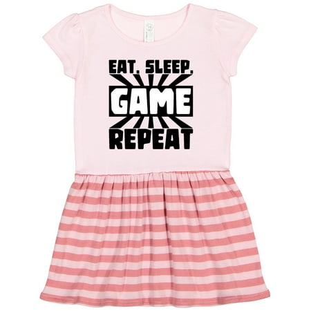 

Inktastic Eat Sleep Game Repeat Gift Toddler Girl Dress