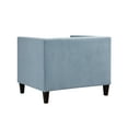 thumbnail image 5 of Inspired Home Rin Velvet Club Chair Button Tufted Square Arms Tapered Legs Modern, Slate Blue, 5 of 9