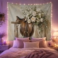 thumbnail image 2 of Worn Leather Horse With Saddle Resting Rough Weathered, Mystical Fantasy for Space Lovers, Galaxy Room Decor, Valentine's Day Gift, Tapestry Wall Hanging for Bedroom and Dorm, 2 of 7