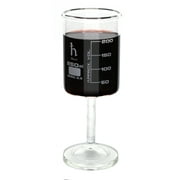 Handmade Beaker Wine Glass, Made of Lab Grade Borosilicate 3.3 Glass - 250mL Capacity, Dishwasher Safe