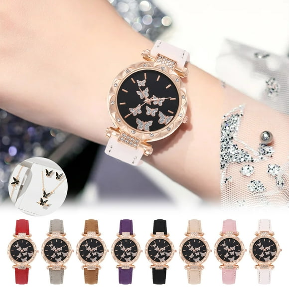 Xihbxyly Reloj de Moda para Mujer, Cadena de Acero de Precisión, Pantalla Luminosa Nocturna, Espejo Resistente a Rayones, Cómodo de Llevar, Accesorio Elegante, Versátil para El Día y La Noche, Set de