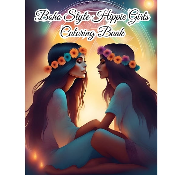 Boho Style Hippie Girls Coloring Book: Fashion Coloring Book; Beautiful Models Wearing Bohemian Chic Clothing, Flowers, (Paperback)