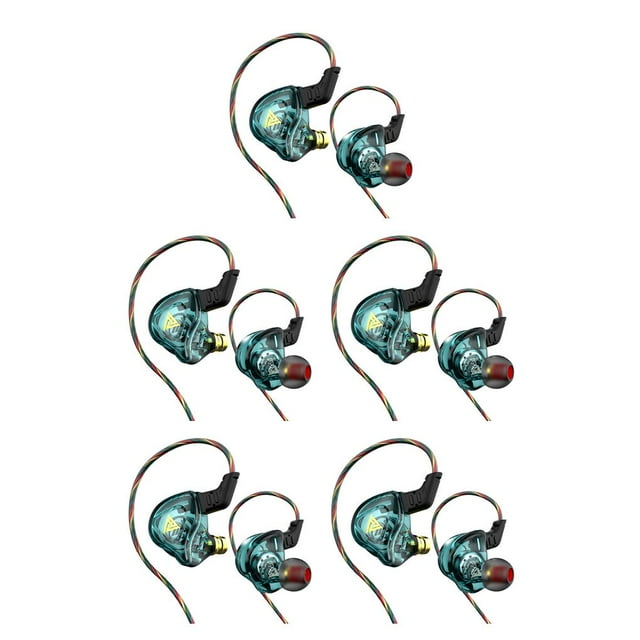 Bearachild Auricular con cable Cable de fibra Auricular HiFi Escuchar música Auriculares intrauditivos Cian cian 5Conjunto