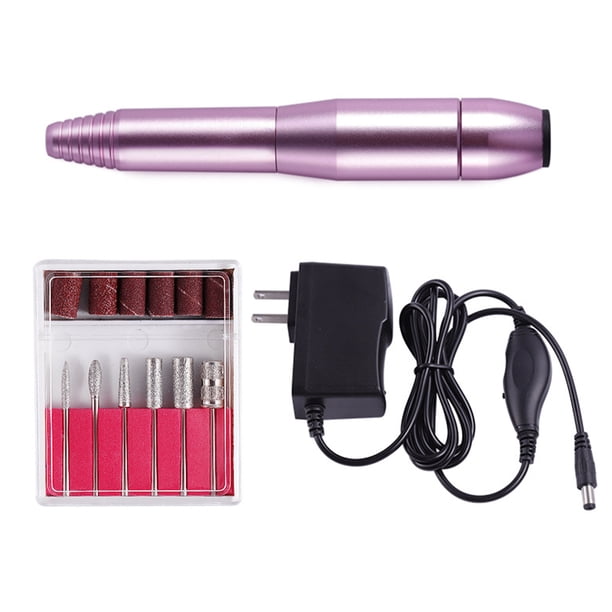 Taladro de uñas eléctrico portátil, kit de lima de uñas profesional eléctrico compacto para acrílico, uñas de gel, herramienta de forma de pulido de pedicura de manicura para salón MFZFUKR CPB-US-HPP121