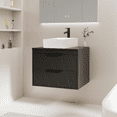 thumbnail image 3 of 24" Wall Mount Single Bathroom Vanity with Vessel Sink, Floating Cabinet Manufactured Wood Top, Faucet, Drain, 3 of 8