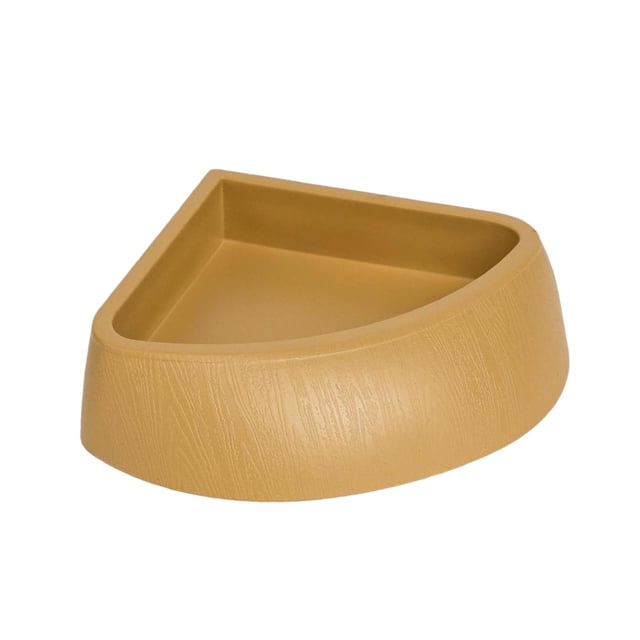 Plato de agua para reptiles, comedero, comedero, accesorio para terrario, bebedero estable marrón amarillento